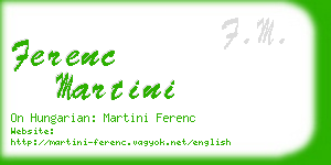 ferenc martini business card
